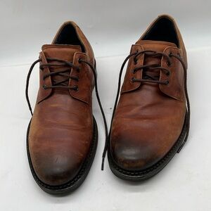 Ecco Men's Kenton Tie Up Dark Clay Brown  Destress Classic Oxford Sz 9